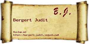 Bergert Judit névjegykártya